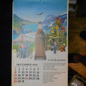 Rare 1975 Coca-Cola Look Up America Coke Calendar New Old Stock Vintage Ephemera